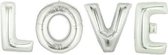 Folie letters LOVE zilver 41cm (lucht)