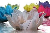 10 x Grote Drijflantaarns drijfbloemen water lampion bloem vorm  waterlelie lotusbloem voor vijver of zwembad