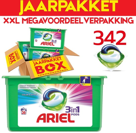 Behandeling toespraak Eigenwijs Ariel Colour & Style 3in1 Pods - Jaarbox 342 Wasbeurten - Wasmiddel  Capsules - Jaar... | bol.com