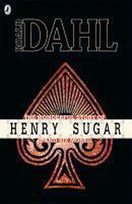 Boekomslag van 'The Wonderful Story of Henry Sugar' met een grote oranje klaver-symbool op een zwarte achtergrond.