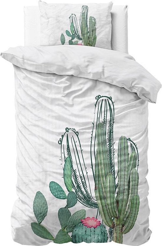 Sleeptime Cactus Marble - Dekbedovertrekset - Eenpersoons - 140x200/220 +  1... | bol.com