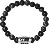 CO88 Collection 8CB-17019 - Armband met bead - Sedmite natuursteen 6 mm - one-size - zwart