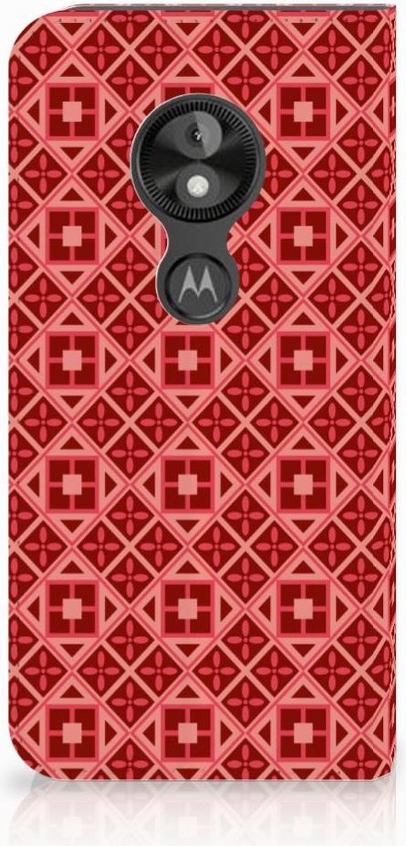 Motorola Moto E5 Play Hoesje met Magneet Batik Rood
