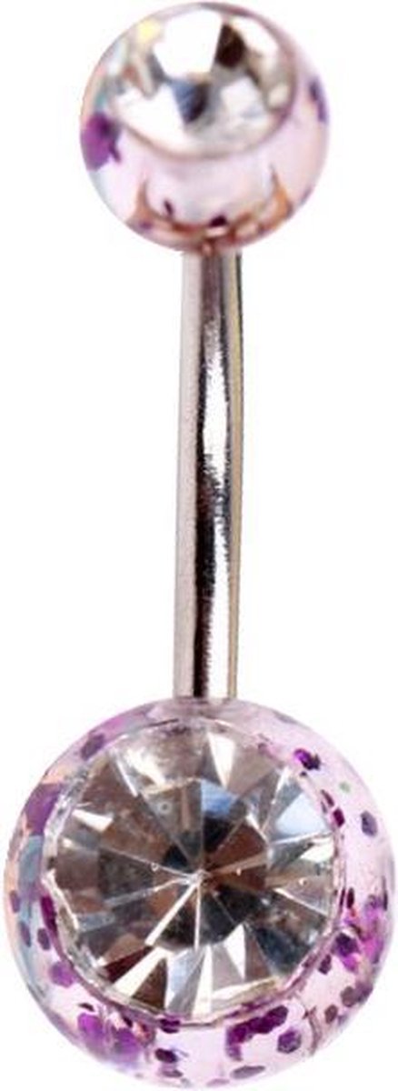 Fako Bijoux® Navelpiercing Acryl Glitter Fuchsia 