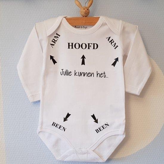 vertrouwen Faeröer Keuze Baby rompertje unisex bedrukt met grappige tekst zwart Jullie kunnen het!  Hoofd Arm... | bol.com
