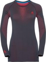 Odlo Suw Top Crew Neck L/S Performance Warm Sportshirt Dames - Odyssey Grey-Diva Pink