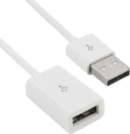 Eenzaamheid Parel Van USB verlengkabel 1 meter universeel wit male to female | bol.com