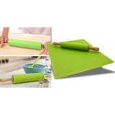 Antikleef Deegroller Met Siliconen Deegmat Set - Deegrol Kookhulp Pizza Mat Deegrol Keukenhulp