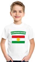T-shirt met Koerdistaanse vlag wit kinderen 110/116