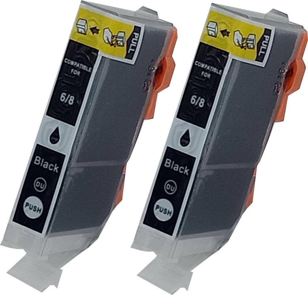 KATRIZ® huismerk inkt voor|Canon CLI-8BK |14ml | ( 2stuks) - Met chip