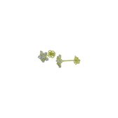 Silventi 121101602 14 Karaat Gouden oorstekers - zirkonia in bloem 2 mm - lengte 6 mm - geelgoudkleurig