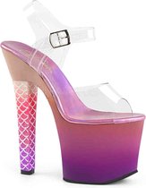 Pleaser Sandaal met enkelband, Paaldans schoenen -36 Shoes- ARIEL-708OMBRE Paaldans schoenen Roze/Paars