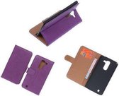 BestCases Étui livre en cuir véritable de Luxe lilas pour LG G Pro 2