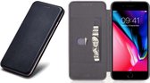 Apple iPhone 8 Plus - Lederen Wallet Hoesje Zwart met Siliconen Houder - Portemonee Hoesje - Book Case - Flip Cover - Klap - 360 beschermend Telefoonhoesje