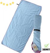 3 BMT Microvezel handdoek blauw - 80 x 180 cm - handig om mee te nemen