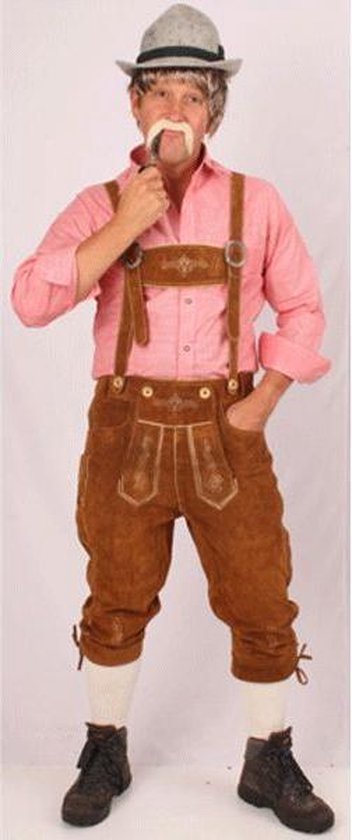 Foto: Oktoberfest overknee lederhose bruin met borduursel 54 xl 