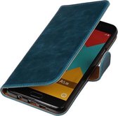 Blauw Pull-Up PU booktype wallet cover hoesje voor Samsung Galaxy A5 2016