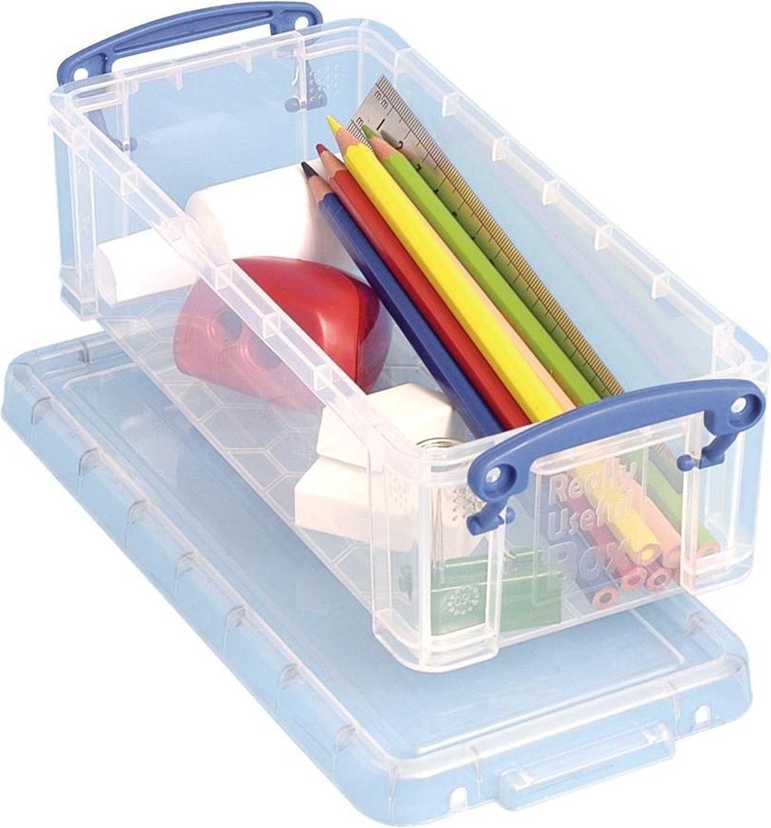 12x Really Useful Box pennenbakje 0,9 liter, transparant