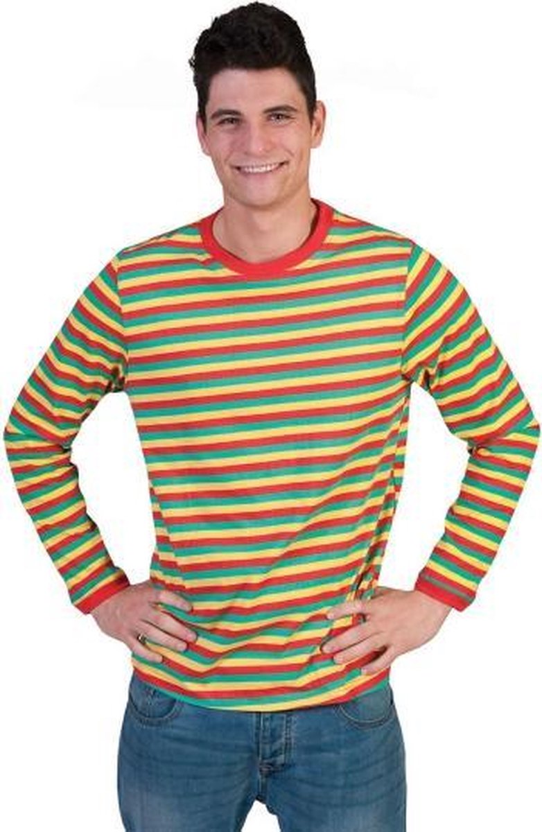 | Gestreept heren shirt Dorus L Carnavalskleding: Dorus trui (diverse kleuren)