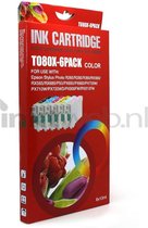 Huismerk - Inktcartridge / T0801 / 2 / 3 / 4 / 5 / 6 6-Pack / Zwart en Kleur - geschikt voor Epson