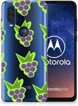 Motorola One Vision Siliconen Case Druiven