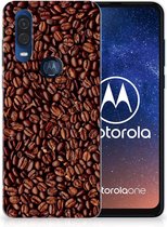 Motorola One Vision Siliconen Case Koffiebonen
