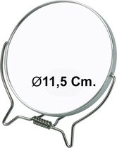 Scheer- & Make-up Spiegel Ø 11,5 cm - Metaal - 1 kant 2X vergrotend
