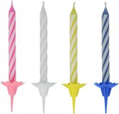 Metaltex - Verjaardagskaarsen - 24 kaarsen + 12 houders