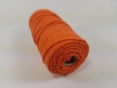 Bobine de corde macramé Katoen Oranje n ° 32 - épaisseur +/- 2 mm - 100 grammes - longueur +/- 43 mètres