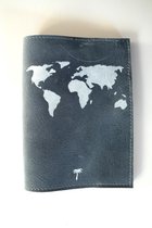 Paspoorthoesje | Wereldkaart | Ijsblauw