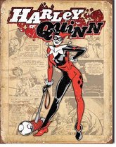 Harley Quinn retro stijl wandbord -Metaal - 30 x 40cm