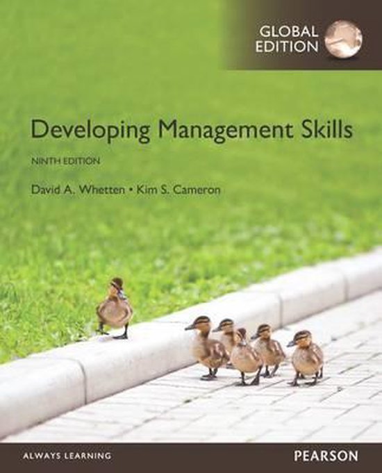 Boek 'Developing Management Skills', Global Edition, negende editie, met eendjes.