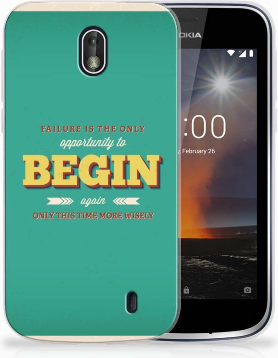 Nokia 1 Siliconen hoesje met naam Quote Begin