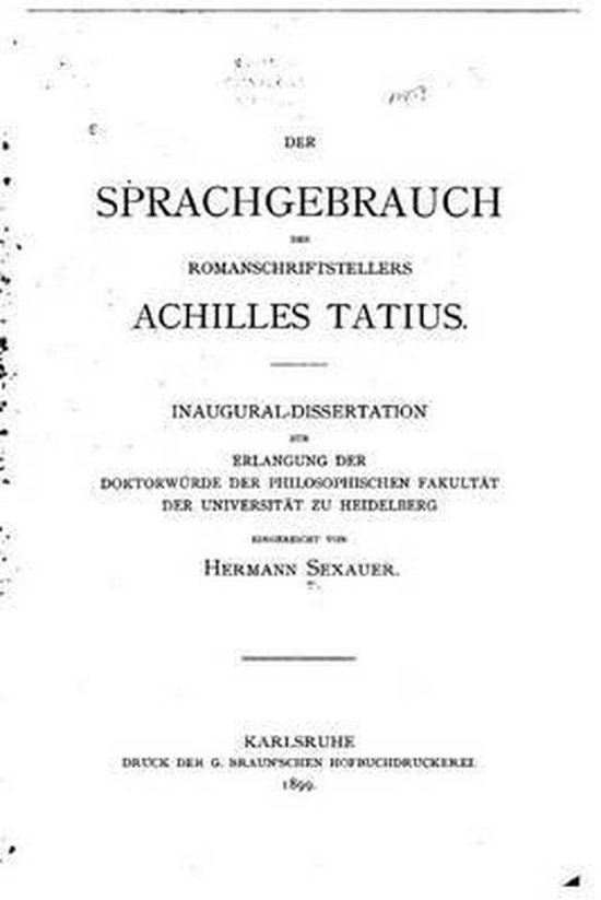 Foto: Der sprachgebrauch des romanschriftstellers achilles tatius