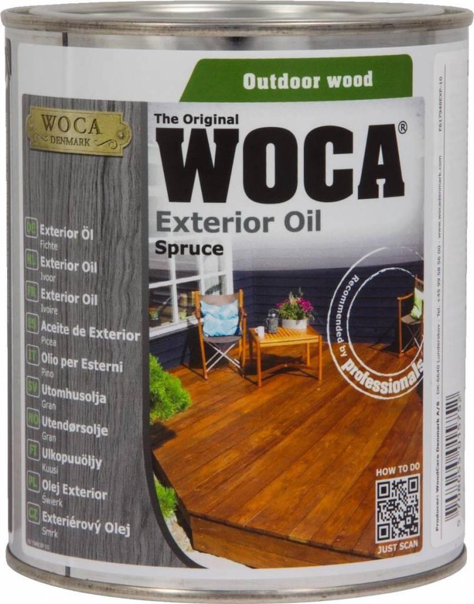 Woca Exterior Oil IVOOR voor Terras,Meubel,Blokhut enz.