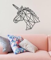 houten wanddecoratie unicorn zwart