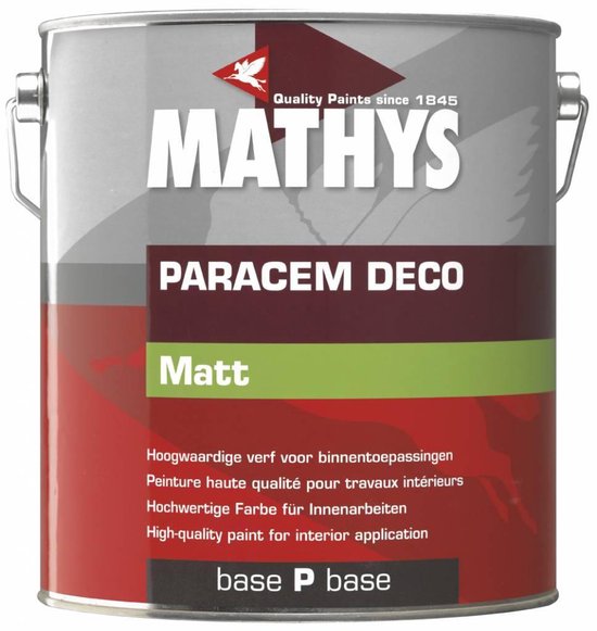 Mathys Paracem Deco Matt - 1 l - 10 m²/l - Wit - Afwerkingslaag