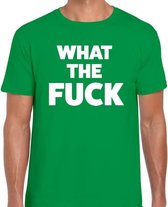 What the Fuck tekst t-shirt groen heren XL