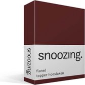 Snoozing - Flanel - Topper - Hoeslaken - Lits-jumeaux - 160x210/220 cm - Aubergine