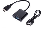 SVH Company HDMI naar VGA Adapter Omvormer Inclusief Audio Kabel - 0.25m - Zwart