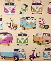 Dutch Wallcoverings Behang busje/scooter - kleur