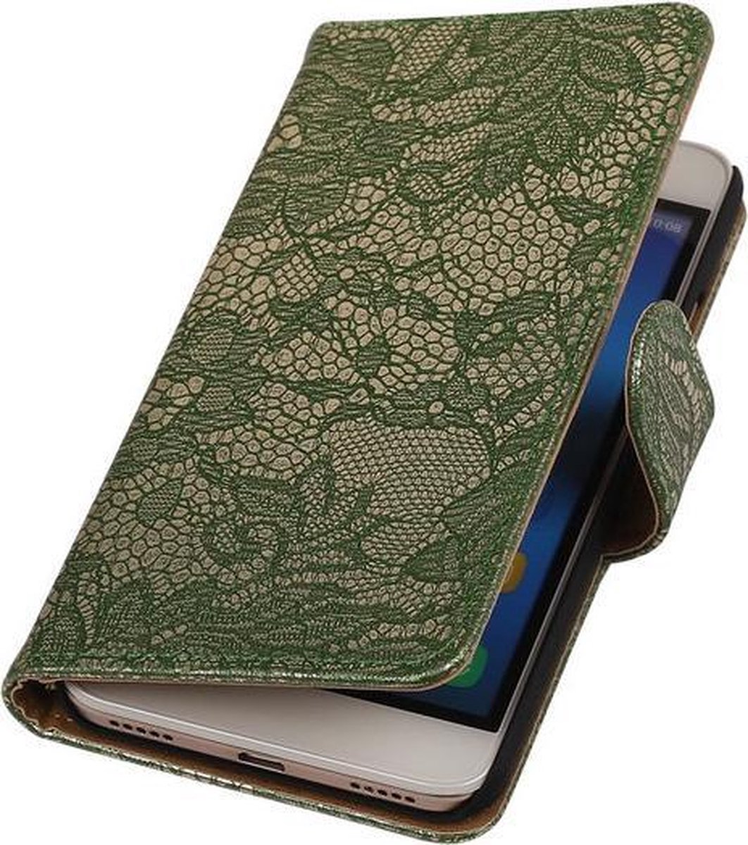 Huawei Honor Y6 - Lace Donker Groen Booktype Wallet Hoesje