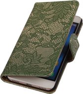 Huawei Honor Y6 - Lace Donker Groen Booktype Wallet Cover