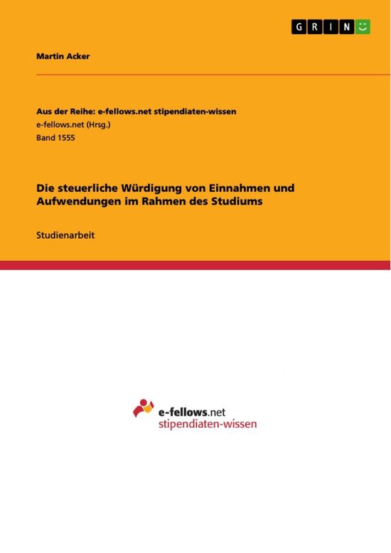 Die steuerliche Würdigung von Einnahmen und Aufwendungen im ... - cover