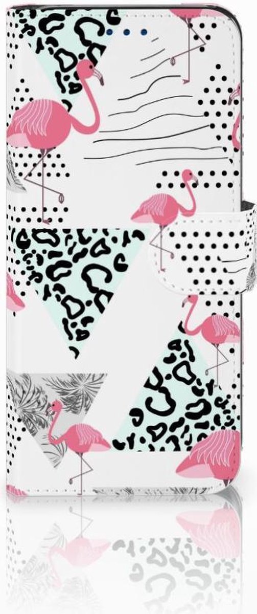 Samsung Galaxy S8 Telefoonhoesje met Pasjes Flamingo Triangle