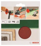 Bosch 5-delige schuurbladset voor haakse slijpmachines en boormachine 125 mm - korrel 120