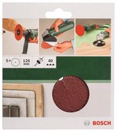 Bosch 5-delige schuurbladset voor boormachine 125 mm ongeperforeerd - korrel 40