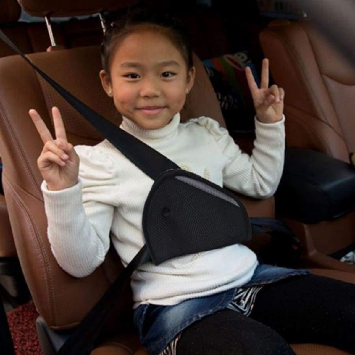 Autogordel Beschermer - Gordelhoes voor Kinderen - Zwart