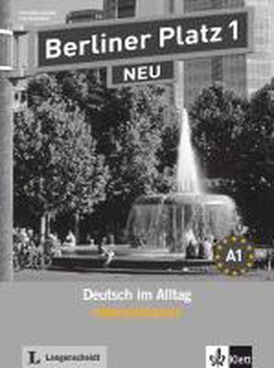 Couverture de livre avec le texte 'Berliner Platz 1 NEU' et une fontaine.