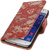 Samsung Galaxy J2 - Rood Lace Booktype Wallet Hoesje